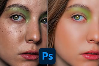 do photoshop retouching, editing portraits and enhance photo