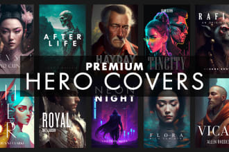 craft premium hero book cover featuring stunning characters