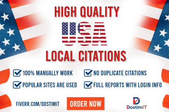 build high quality, USA local citations and local listing