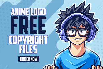 design cute anime character logo chibi for twitch youtube