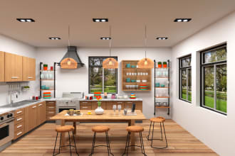 design kitchen interior,3d rendering