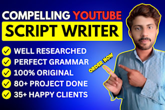 be your professional youtube video scriptwriter for compelling script writing