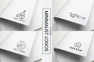 design modern minimalist dog cat pet bird animal logo