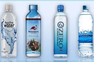 design a premium water bottle label