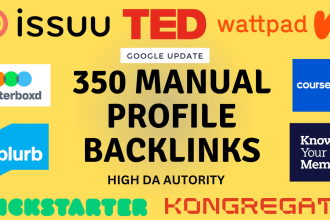 create 350 high quilty seo profile backlinks with white hat link building