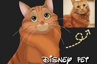 draw your pet into disney cartoon style