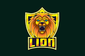 design lion head logo with express delivery