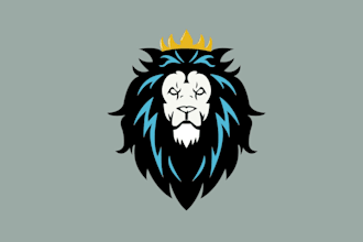 design lion head logo with any copy right concepts