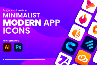 design modern mobile app icon logo for ios and android