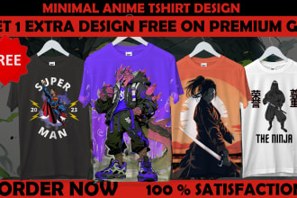 do catchy custom and minimalist , anime t shirt design