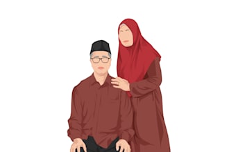 make a simple couple portrait vector art