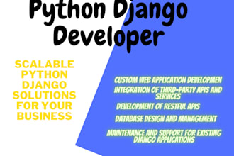 develop full stack websites and web apps using django, react and python