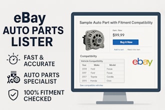 do ebay auto parts listing, automotive part listing, ebay lister