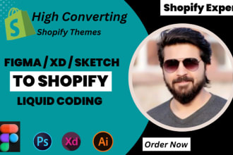 convert figma sketch to shopify and custom theme from psd, xi, ai