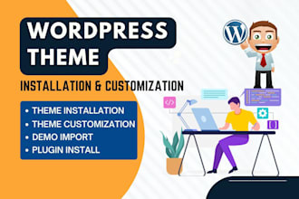 install wordpress, setup, demo import, and customization
