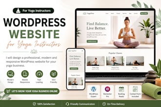 design a modern yoga website for yoga instructors