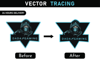 do perfect manual vector tracing, recreate, and redraw logo