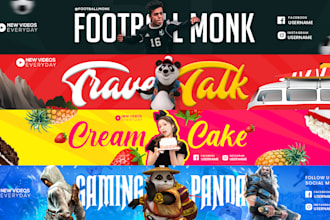 design perfect youtube banner or channel art
