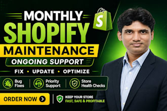 provide shopify monthly maintenance and ongoing priority support