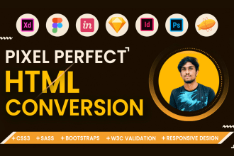 convert figma to html, xd to html, psd to html or sketch to html