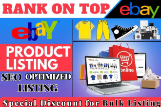 be your ebay lister,do bulk ebay seo listing for ebay ranking of ebay store
