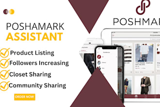 do poshmark closet sharing, product listing, and poshmark followers
