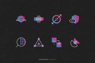 design a custom icon set for website, mobile app, and print