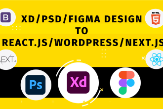 convert your xd PSD figma design to a responsive website
