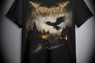 design t shirt for your black, death, doom metal band