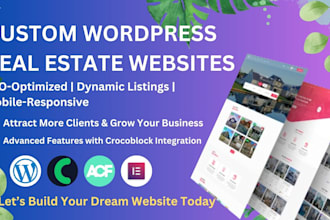 build a custom real estate wordpress website with elementor and crocoblock