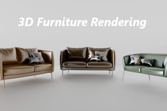 do 3d furniture modeling and 3d rendering of product design