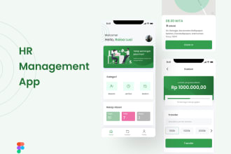 design HR management payroll attendance system app ui ux