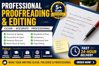 professionally proofread or edit document