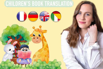 translate your childrens book into french, german, spanish, english