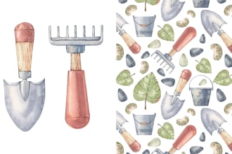 seamless cute watercolor pattern