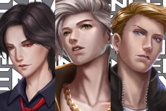 draw handsome manhwa character design