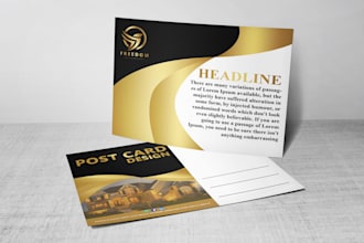 design luxury postcard printready