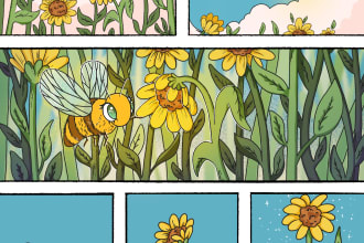 draw colorful comic page for you