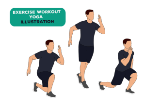 draw exercise, yoga, any fitness poses and workout illustration