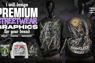 design premium streetwear graphics for your brand