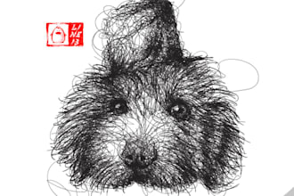 create animal and pet scribble illustration style