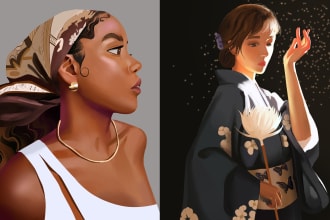 draw beautiful digital art commissions