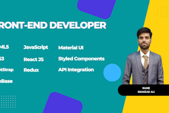 be your frontend developer using react and material UI