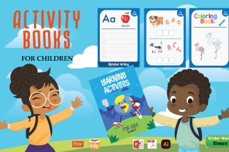 design kids activity books, coloring, and interiors for amazon KDP