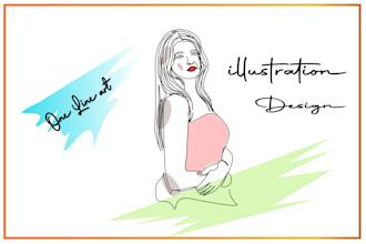 draw any vector line art, one line art, illustrations