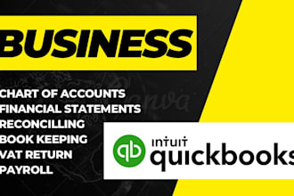 setup quickbooks online and bookkeeping with financial reports