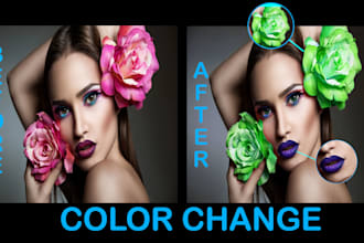 do skin retouch and change color of any objects