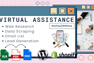 do data entry, web research, lead generation