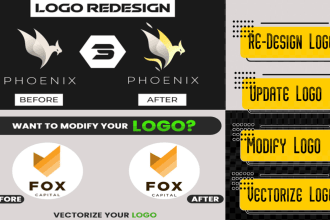 redesign, modify and vectorize your existing logo