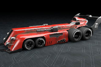 make concept car, prop 3d model in maya and blender